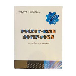 Pack of 2 | AISBUGUR Small Black "Pocket" Notebooks (3.7" x 5.7") | 320 Pages